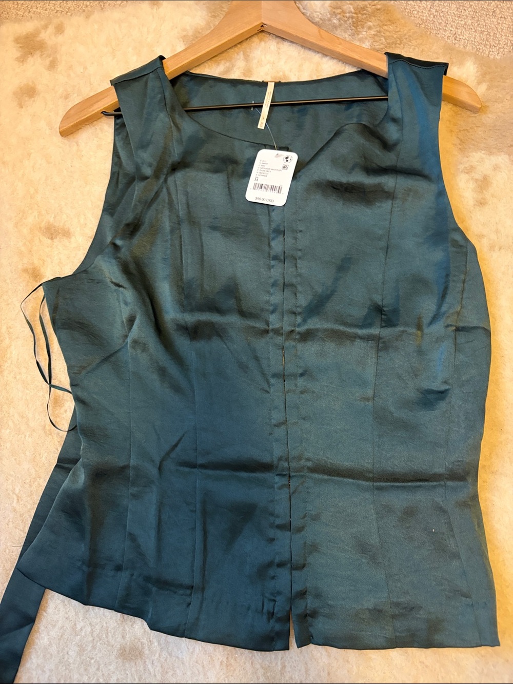Free People Emerald Green Odessa Top - Picture 6 of 9